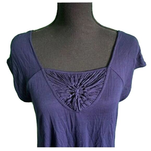 ANTHROPOLOGIE Vanessa Virginia Navy Tunic w. Woven Window @ Front, S - Picture 2 of 8